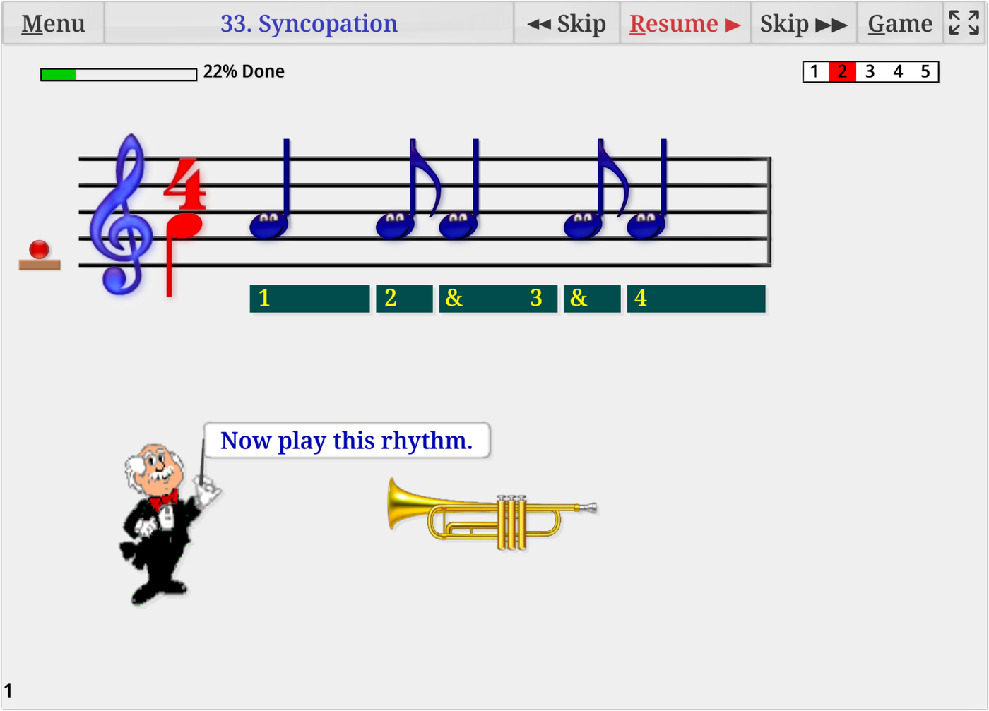 A Music Ace lesson on syncopation